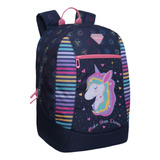 Mochila Infantil Simple Wingle Unicornio Azul Head