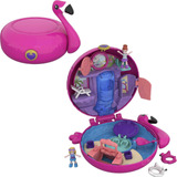 Polly Pocket Juego Compacto, Flotador De Flamenco Con 2 Mic.