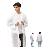 Capa Impermeable Adulto Protección Lluvia Gabardina,blanco