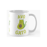 Taza Avo Gato Aguacate Kawaii Lindo Y Adorable Gato Gatito V