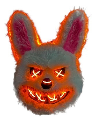 Máscara De Conejo De Peluche De Halloween Con Luz Led