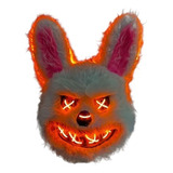 Máscara De Conejo De Peluche De Halloween Con Luz Led