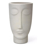 Vaso Decorativo Para Flores Com Rosto De Homem Cor Cimento