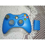 Control Azul Original Con Tapa Para Xbox 360