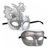 Xvevina Par De Máscaras Venecianas Mardi Gras Para Disfraz D