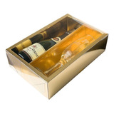 Caixa Mini Champanhe E Taça Dourada 5 Un. Rizzo Embalagens