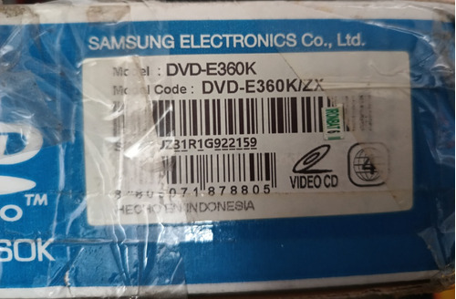 Dvd Samsung E360k/zx