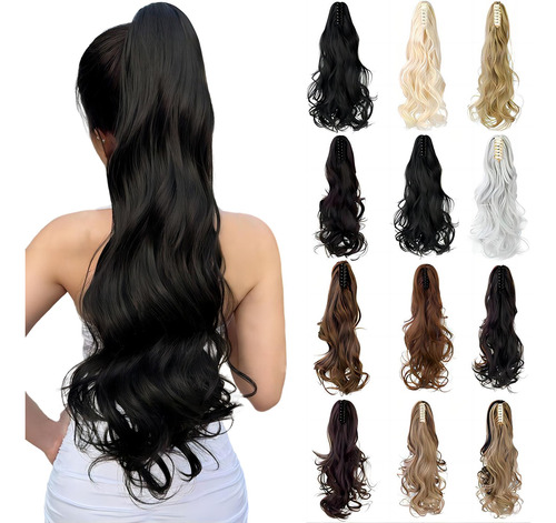 Extensiones De Cola Caballo Para Mujer Con Clip Garra Grande