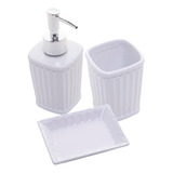 Conjunto Banheiro Lavabo Pia Luxo Branco 3 Peças Promo