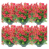 Flores Artificiales Resistentes Uv 12uds Para Hogar Y Jardín