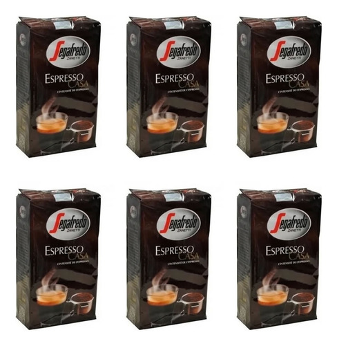 Cafe Segafredo Expresso Casa Molido Combo Pack X6 De 250g  