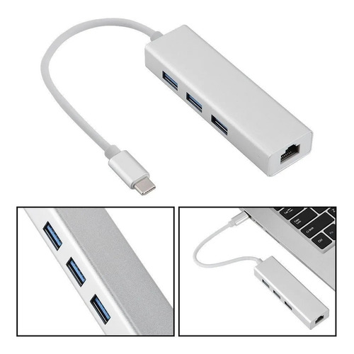 Adaptador Usb +hub Rj45 Generico 