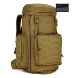 Mochila Táctica 70-85l, Militar, Molle, Camping, Marrón