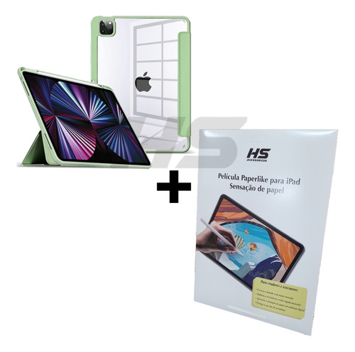 Capa iPad Pro 11 4a 3a 2a 1 Transparent + Película Paperlike