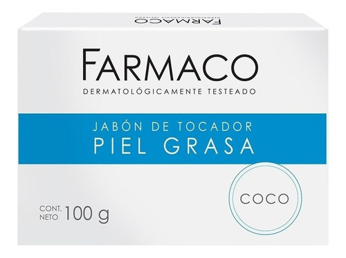 Farmaco Jabon En Barra Para Pieles Grasas Coco 100 Gr