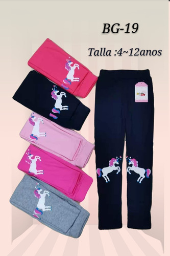 Leggins Verano De Algodon Unicornio Para Niña Bg-19