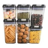 Set De Contenedor De Alimentos X6 Cocina Despensa Plastico 