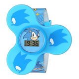 Sonic The Hedgehog Correa De Plástico De Cuarzo, Azul, 15.5