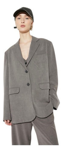 Blazer Frank Complot Color Gris Talle S Envio Gratis