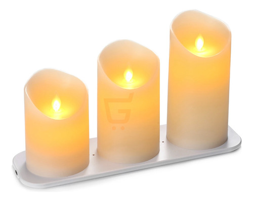  Vela X3und Decoración Navidad Luz Led 7x 5 Cm Velas        