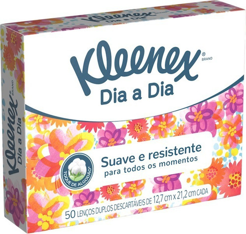 Lenços De Papel Descartáveis Original Suave 50 Unds Kleenex