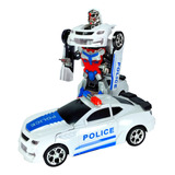 Transformer Auto Robot Convertible Luz Sonido Policía Sirena