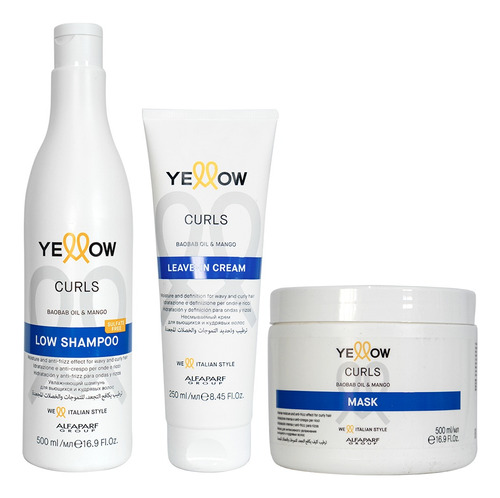 Yellow Curls Shampoo + Mask + Leave In Cream