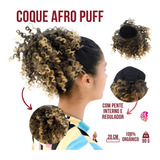 Cabelo Organico Coque Cacheado Curto Afro Puff Com Regulador Cor Castanho Com Californiana Loiro Medio Cor 1t27/613/144