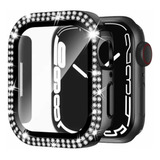 Case Diamante Compatible Para Apple Watch + Mica Serie