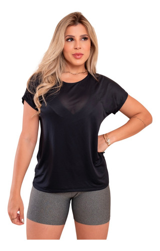 Conjunto Academia Camiseta E Shorts Feminino Fitness Dry Fit