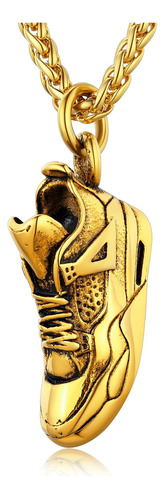 U7 Sneaker Shoe Necklace Men Cool Sport Jewelry Acero 18k En