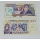 Billete 10.000 Pesos Argentino Resellado (c/u) - Numismatica