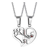 Collar Parejas Novios Amor Amistad Corazon Cadena Compromiso