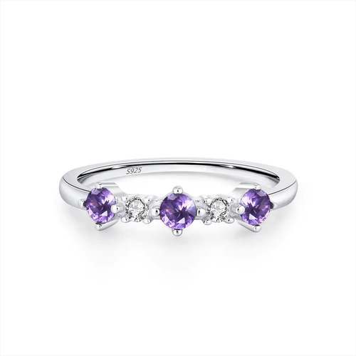 Anillo Plata 925 Amatista Matrimonio Dama Elegante Promesa