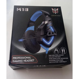 Audífonos Gamer Onikuma K1b Negro/azul Con Luz Led