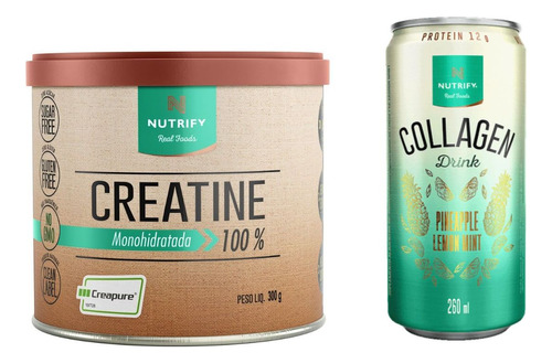 Kit 1x Creatina Creapure 300g Nutrify 1x Collagen Drink 