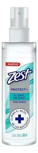 Zest Spray Para Manos 70% Alcohol Solución 3 Pzs 300ml C/u