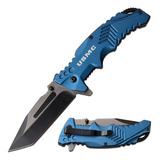 Navaja Tanto Mtech Marines Con Licencia Oficial 1058bl Azul