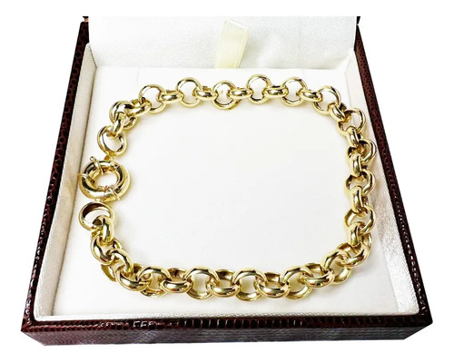 Pulseira Elo Português 12 Gramas 8mm Ouro 18k 750