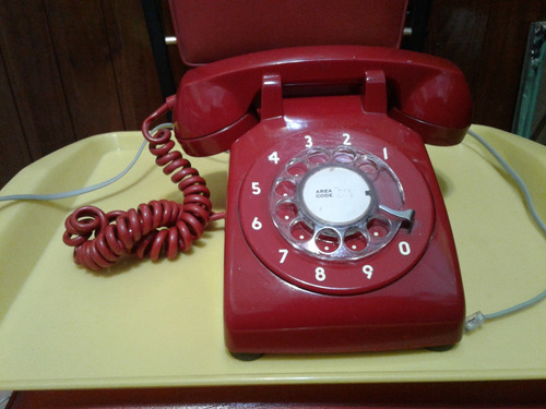 Antiguo Telefono Rojo Retro Vintage Hermoso Itt
