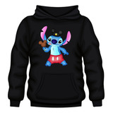 Poleron Canguro Con Capucha Estampado - Disney Stitch