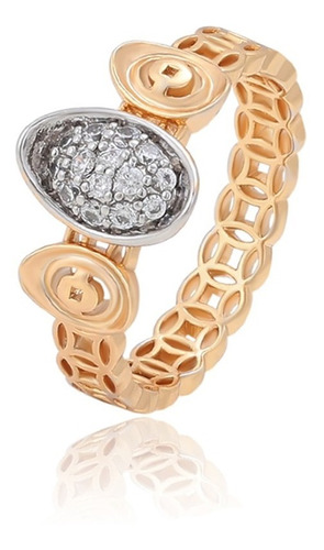 Anillo Oro 18k Lam Solitario Swarovski Labrado Mujer Novia 