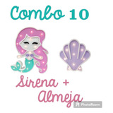 Combo 10 Sirena + Almeja Con Luces Luz Candybar Babyshower