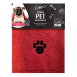 Toalha Pet Para Banho Cães E Gatos Microfibra Alta Absorção Cor Vermelho