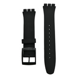 Correa Compatible Relojes Swatch Resina Negro 19.7mm 