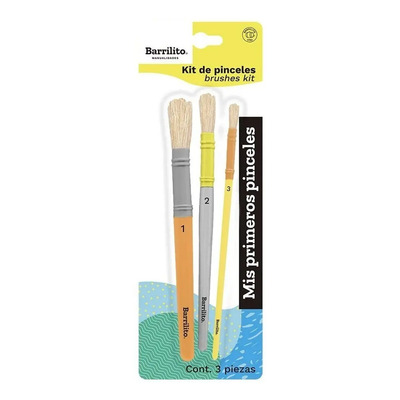 Pinceles Para Oleo Acrílico O Acuarela Kit Con 3 Piezas
