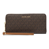 Cartera Michael Kors Jet Set Large Correa Original Café Piel