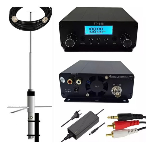 Transmissor  Para  Rádio  Fm  15w Kit   Completo 