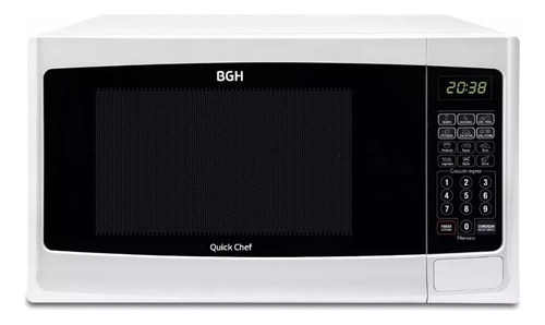 Microondas Digital Grill Bgh Quickchef 28l 1450w Blanco