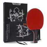 Raqueta Loki 6 Estrellas Carbón Tenis De Mesa + Estuche